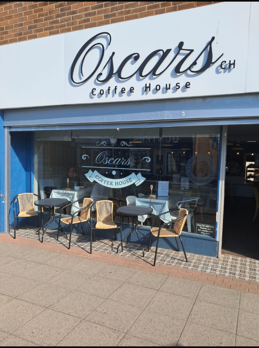 The Oscars Coffee House shopfront on Sea Road, Fulwell